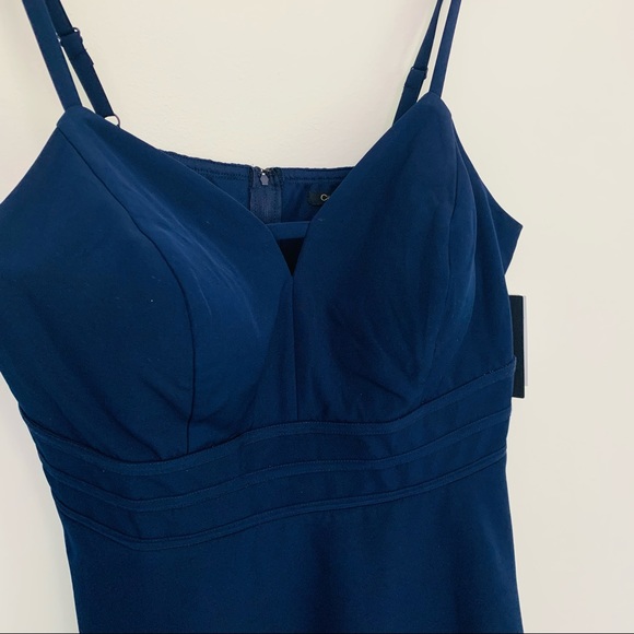 Dress Navy Blue Fit and Flare Dress Cocktail - Picture 7 of 7